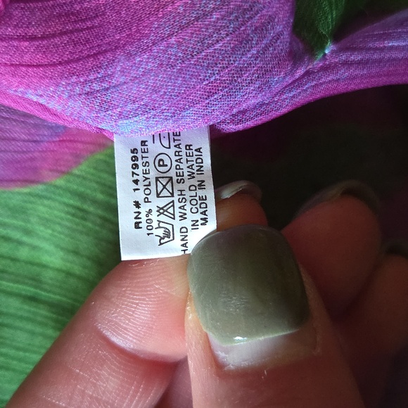 Embellished Floral Patterned Flowy Gauze Cover-up V-Neck Swim Dress - Picture 5 of 11